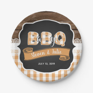 Baby Q Shower Paper Bord - Oranje