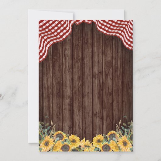 Baby Q Sunflower BBQ Baby shower Uitnodiging (Achterkant)