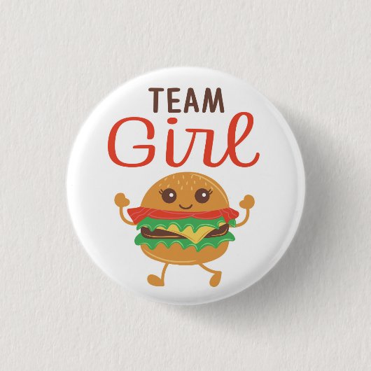 Baby-Q Team Meisje burger geslacht onthullen knop Ronde Button 3,2 Cm (Voorkant)
