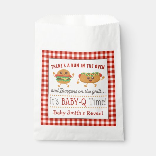 BABY-Q thema gender onthullen gunstzakken Bedankzakje (Voorkant)