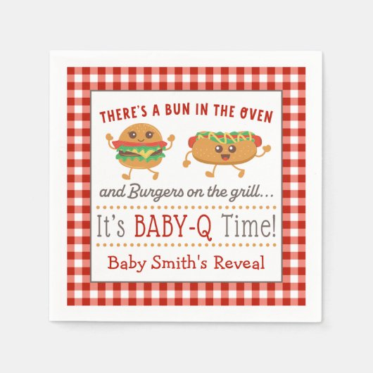 BABY-Q thema gender onthullen servetten (Voorkant)