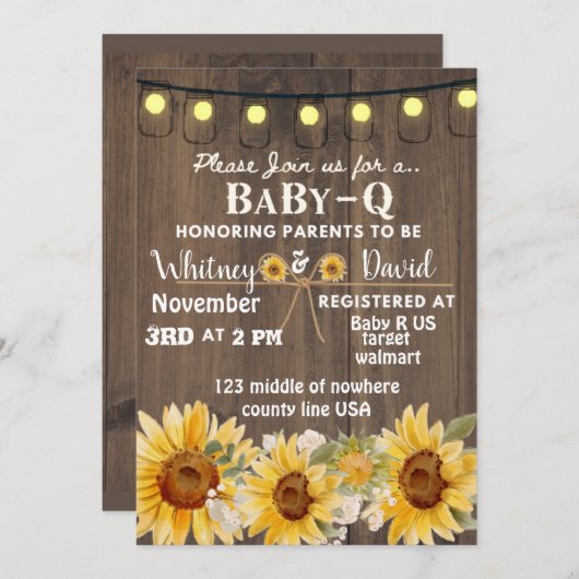 Baby-Q uitnodiging (Voorkant / Achterkant)