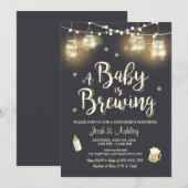 Baby Q uitnodiging Coed BBQ Baby brouwdouche (Voorkant / Achterkant)