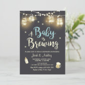 Baby Q-uitnodiging Coed BBQ Baby brouwerij Boy blu Kaart (Staand voorkant)