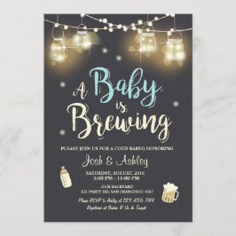 Baby Q-uitnodiging Coed BBQ Baby brouwerij Boy blu Kaart