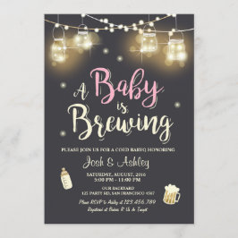 Baby Q-uitnodiging Coed BBQ Baby brouwerij roze me Kaart