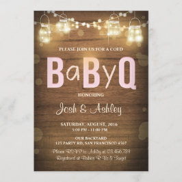 Baby Q uitnodiging Coed BBQ Baby shower Rustiek Ro