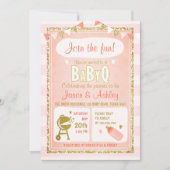 Baby Q uitnodiging Coed BBQ Baby shower Uitnodigen (Voorkant)