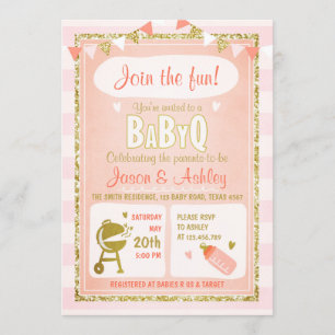 Baby Q uitnodiging Coed BBQ Baby shower Uitnodigen