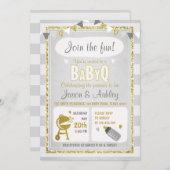 Baby Q uitnodiging Coed BBQ Baby shower Uitnodigen (Voorkant / Achterkant)