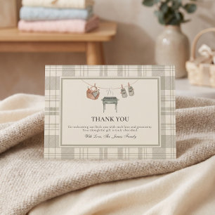 Baby Q Waardering Plaid Waslijn Picknick Grill Bedankkaart