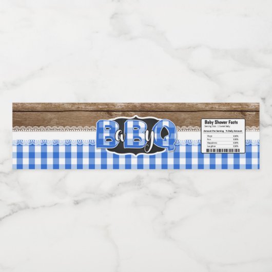 Baby Q waterflesetiket - blauw Waterfles Etiket (Enkel label)