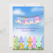 Baby Quadrupet doucheuitnodiging Kaart (Voorkant)