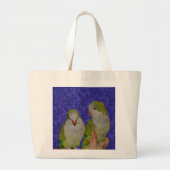 Baby Quaker Parrot Pair Animal Canvas tas (Voorkant)