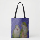 Baby Quaker Parrot Pair Foto schilderen Tote Bag (Voorkant)