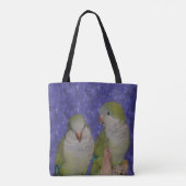 Baby Quaker Parrot Pair Foto schilderen Tote Bag (Achterkant)