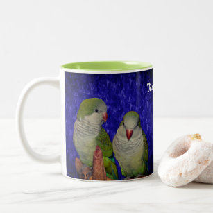 Baby Quaker Parrots op maat Tweekleurige Koffiemok