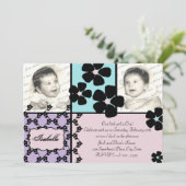 Baby Quilt en bloemen Kaart (Staand voorkant)