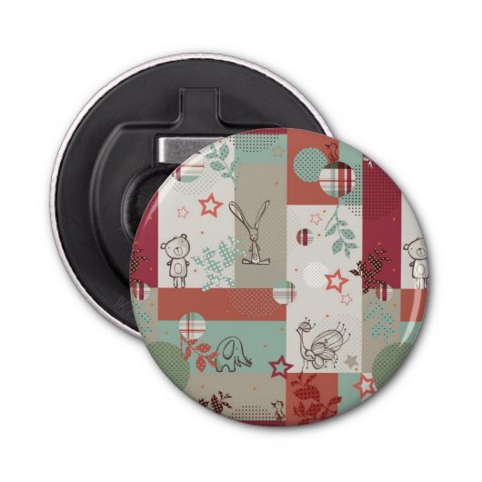 Baby Quilt Patroon 2 Button Flesopener (Voorkant)