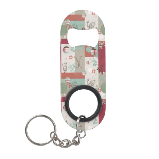 Baby Quilt Patroon 2 Mini Flessenopener (Voorkant)