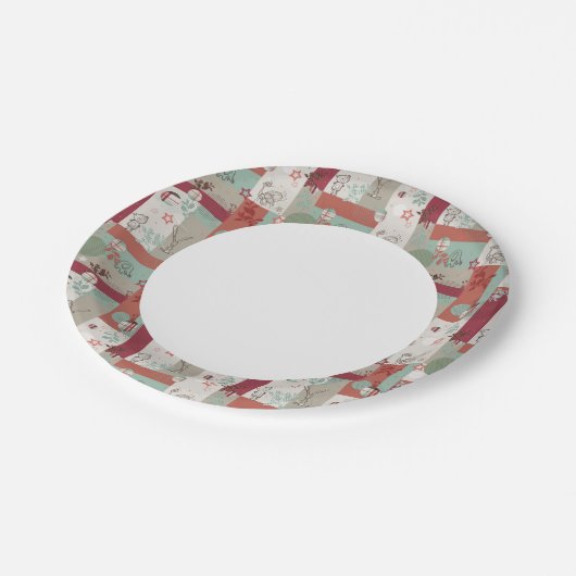 Baby Quilt Patroon 2 Papieren Bordje (Gekanteld)