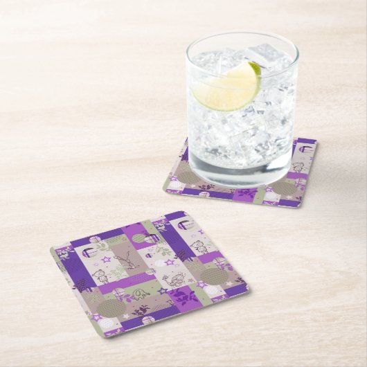 Baby Quilt Pattern Kartonnen Onderzetters (Insitu)