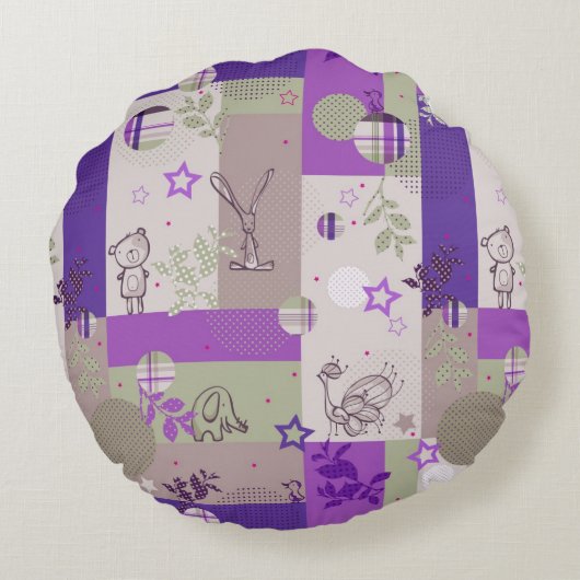 Baby Quilt Pattern Rond Kussen (Achterkant)