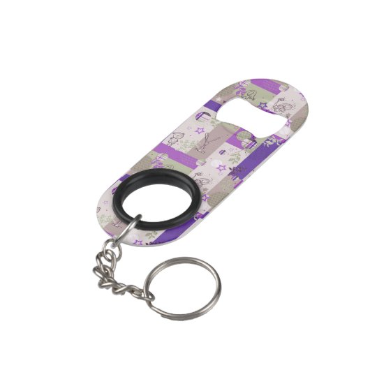 Baby Quilt Pattern Sleutelhanger Flessenopener (Achterkant Gekanteld)