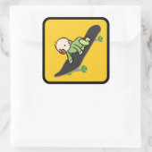 Baby raad van bestuur (Schaats) Vierkante Sticker (Tas)