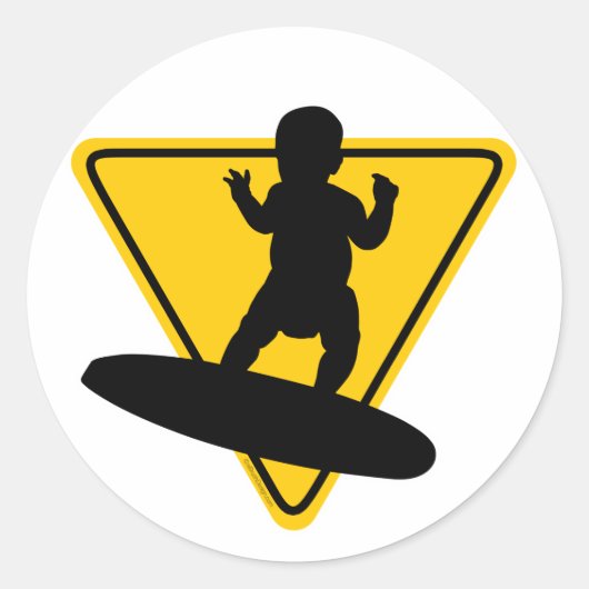 Baby raad van bestuur (Surf) Ronde Sticker (Voorkant)