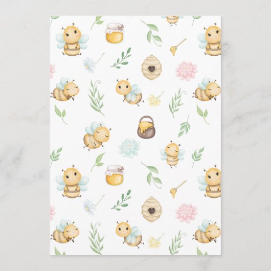 Baby raadt Cute Watercolor Hommels Babyshower Advieskaart (Achterkant)