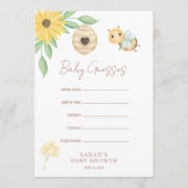Baby raadt Cute Watercolor Hommels Babyshower Advieskaart (Voorkant)
