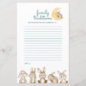 Baby Rabbit Baby Shower Predictions & Advice Card (Achterkant)