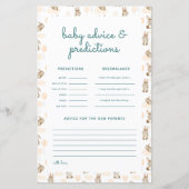 Baby Rabbit Baby Shower Predictions & Advice Card (Voorkant)