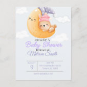 Baby Rabbit en het Moon Baby shower Briefkaart (Voorkant)