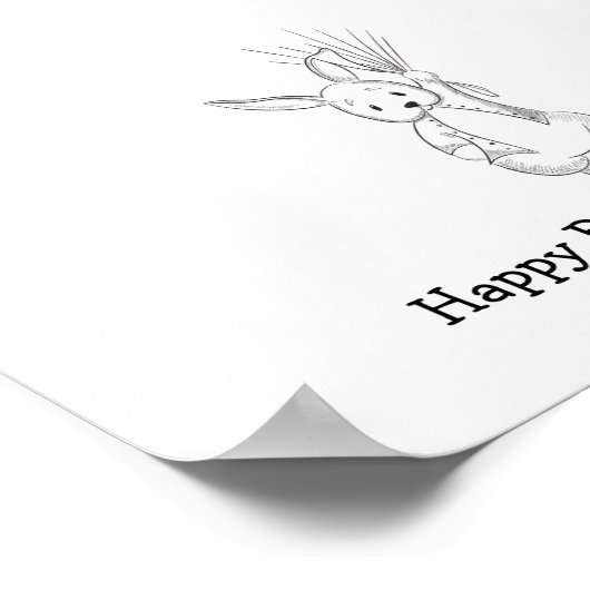 Baby Rabbit Fingerprint Guest Book Poster (Hoek)