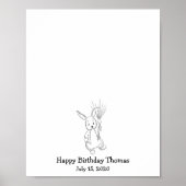 Baby Rabbit Fingerprint Guest Book Poster (Voorkant)
