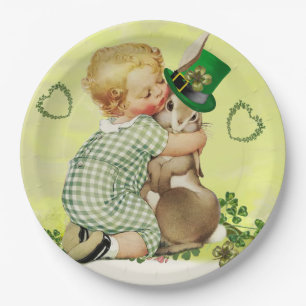 BABY RABBIT IRISH ST. PATRICK'S DAY PARTY PAPIEREN BORDJE