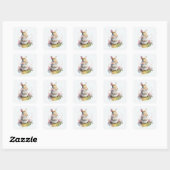 Baby Rabbit Square Sticker (Vel)