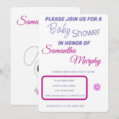 Baby Rabbit | Uitnodiging voor Baby shower (Voorkant / Achterkant)