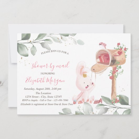 Baby Rabbit Virtual Baby shower Kaart (Voorkant)