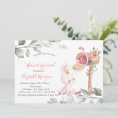 Baby Rabbit Virtual Baby shower Kaart (Staand voorkant)