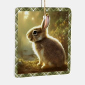Baby Rabbit Wildlife Portrait Personalized Keramisch Ornament (Rechts)