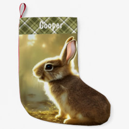 Baby Rabbit Wildlife Portrait Personalized Kleine Kerstsok