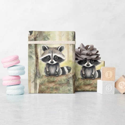 Baby Raccoon Cadeaupapier (Baby Shower)