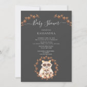 Baby Raccoon en Moeder Floral Wreate Baby shower Kaart (Voorkant)