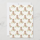 Baby Raccoon en Moeder Floral Wreate Baby shower Kaart (Achterkant)