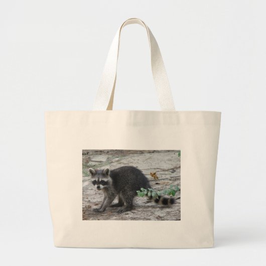 Baby Raccoon Grote Tote Bag (Voorkant)