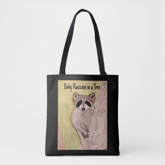 Baby Raccoon in a Tree Tote Bag (Voorkant)