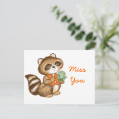 Baby Raccoon in Oranje test met beste vriendenkikk Briefkaart (Staand voorkant)